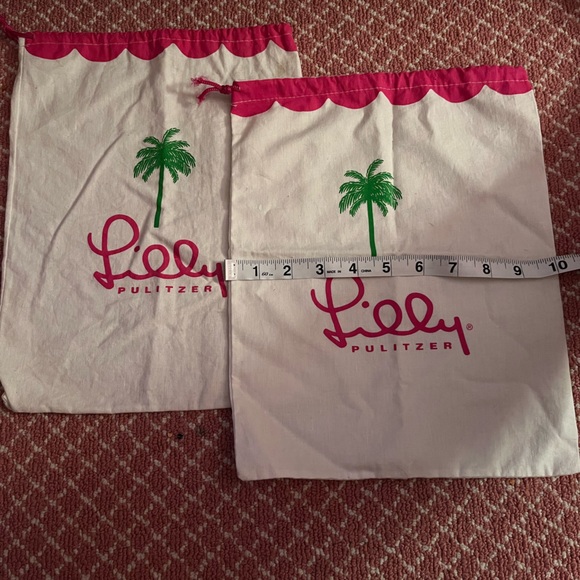 Two white label authentic Lilly Pulitzer shoe dustbags - Picture 3 of 4